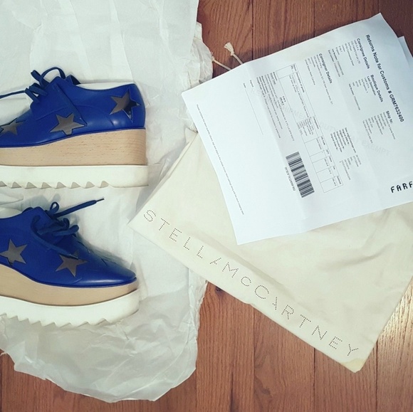(SOLD) STELLA MCCARTNEY Blue Elyse Platforms - Picture 2 of 6